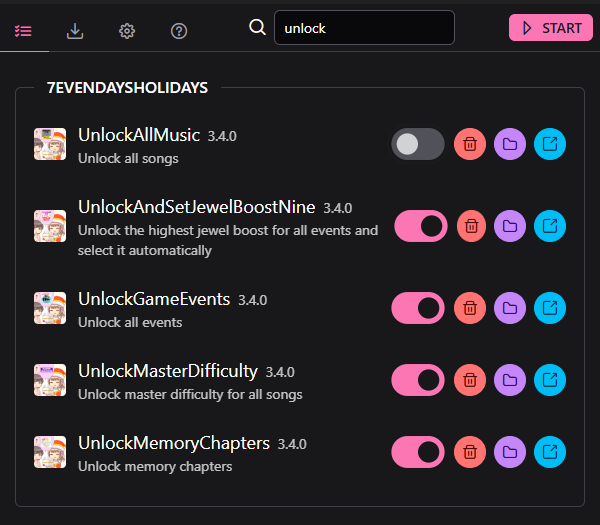 Mod list